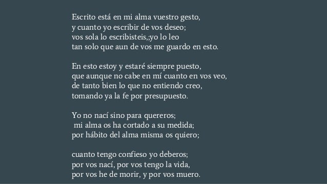 yo no naci sino para quereros